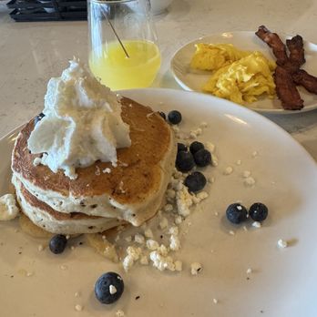 Another Broken Egg Cafe - Lemon Blueberry Goat Cheese Pancakes - American Near Me - North Canton, Ohio