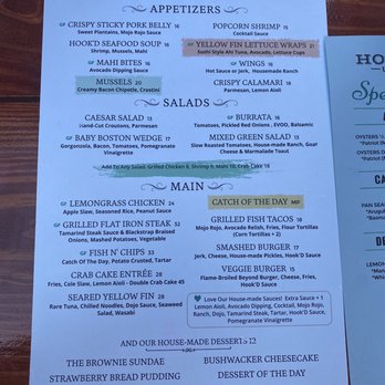 Hook'd USVI - June 2022 Menu - New American Near Me - Red Hook, Virgin Islands