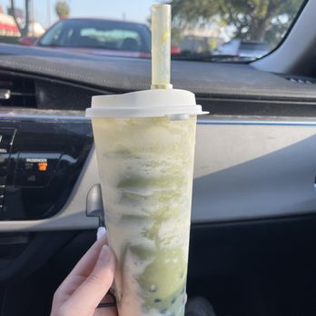 Tan-Cha - Matcha Slush with caramel boba - Bubble Tea Near Me - Orlando, Florida