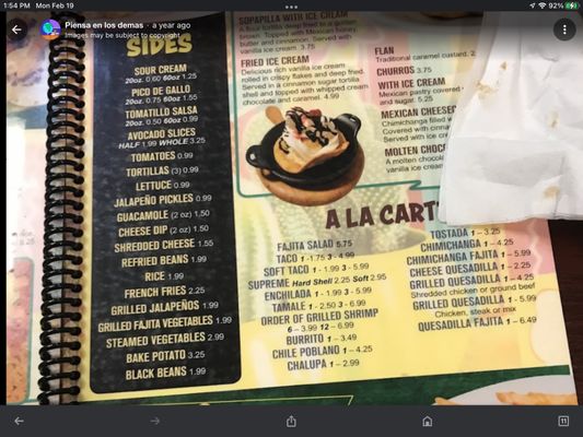 Menu photo 1 Fiesta Jalisco Mexican Grill Smithville, TN