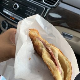 My ham and cheese croissant was lacking on both the ham & cheese :( My ham and cheese croissant was lacking on both the ham & cheese :(