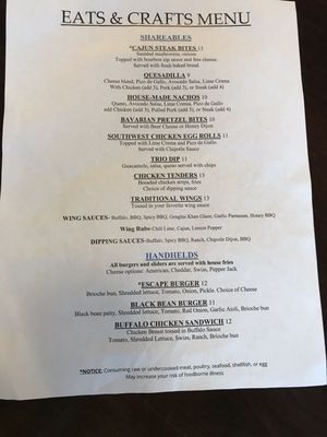 Menu photo 1 Eats and Crafts Troy, MI