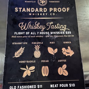 Standard Proof Whiskey - New menu! - Distilleries Near Me - Nashville, Tennessee Standard Proof Whiskey - New menu! - Distilleries Near Me - Nashville, Tennessee