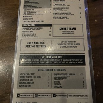 Kush Wynwood - Menu (back) - Burgers Near Me - Miami, Florida