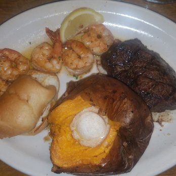 Texas Roadhouse - 6oz Sirloin Combo with Shrimp and my 2 selected sides of Ceasar Salad and Sweet Potato. - Steakhouses Near Me - Lancaster, Pennsylvania Texas Roadhouse - 6oz Sirloin Combo with Shrimp and my 2 selected sides of Ceasar Salad and Sweet Potato. - Steakhouses Near Me - Lancaster, Pennsylvania