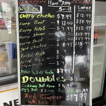 Bobbie’s Roti Hut - Specials board - Caribbean Near Me - Clermont, Florida