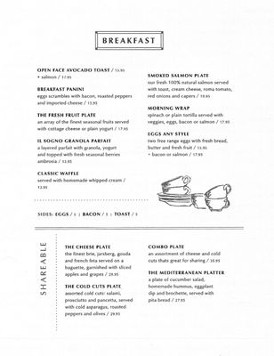 Menu photo 1 Il Sogno Palm Desert, CA