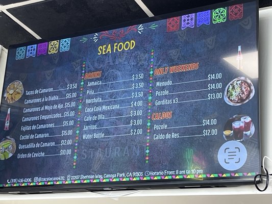 Menu photo 1 El Zacatecano Canoga Park, CA