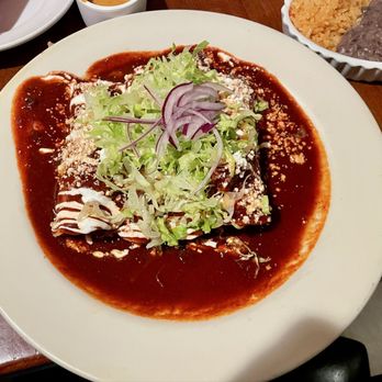 El Nopalito - Enchiladas de carnitas with red sauce. $20 - Mexican Near Me - Haddonfield, New Jersey
