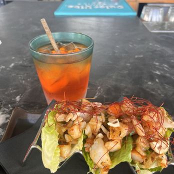 Otopia Rooftop Lounge - Shrimp lettuce cups and Aperol Spritz - Lounges Near Me - Austin, Texas