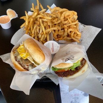 Tonyburgers - West Valley - Small Tony (right), fries, onion rings - Burgers Near Me - Valley, Utah