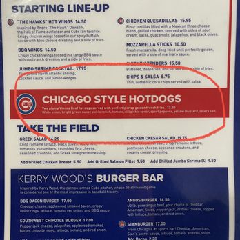 Cubs Bar & Grill - It SAYS they serve them on the menu, but don't be fooled - they DON'T serve them!  :( - American Near Me - Chicago, Illinois