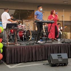 Family entertainment at the Black Food Fest where the Pitmaster had his tent for The Last Supper Smokehouse