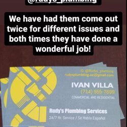 Rudy’s Plumbing Services