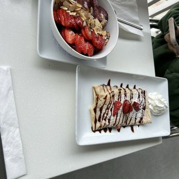 The Spot - Açaí bowl with kid strawberry  Nutella crepe - Creperies Near Me - Cambria, California