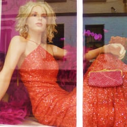 kitts couture - Pearl in sequinned orange evening dress