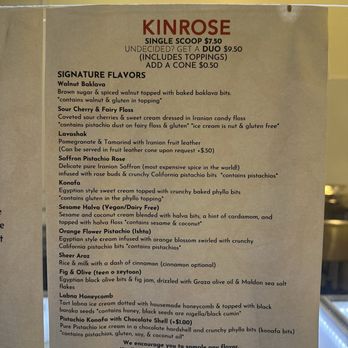 Kinrose Creamery - Menu - Ice Cream & Frozen Yogurt Near Me - Pasadena, California Kinrose Creamery - Menu - Ice Cream & Frozen Yogurt Near Me - Pasadena, California