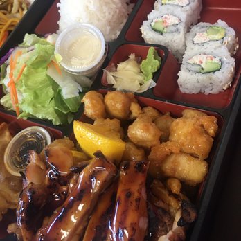 Apple Teriyaki - Teriyaki chicken and Orange chicken bento box. - Japanese Near Me - Puyallup, Washington