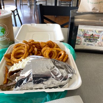 Grab A Gyro - Lamb Gyro combo with curly fries and Diet Pepsi - Mediterranean Near Me - Tualatin, Oregon Grab A Gyro - Lamb Gyro combo with curly fries and Diet Pepsi - Mediterranean Near Me - Tualatin, Oregon