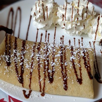 Crepes Tea House - a crepe with whipped cream and chocolate syrup - Modern European Near Me - Southwick, Massachusetts Crepes Tea House - a crepe with whipped cream and chocolate syrup - Modern European Near Me - Southwick, Massachusetts