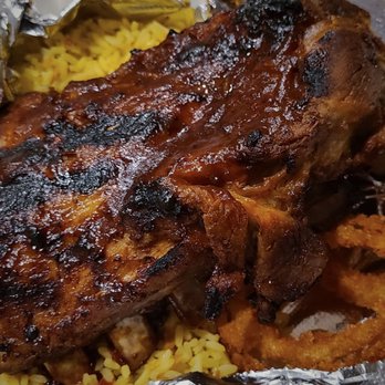 Himalayan Kitchen - Baby Back Ribs with rice and onion rings - Indian Near Me - Somerville, Massachusetts Himalayan Kitchen - Baby Back Ribs with rice and onion rings - Indian Near Me - Somerville, Massachusetts