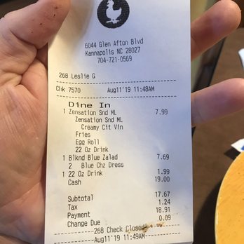 Zaxbys - The receipt - Chicken Wings Near Me - Kannapolis, North Carolina Zaxbys - The receipt - Chicken Wings Near Me - Kannapolis, North Carolina