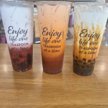 Teaspoon - Modesto - Cute message on the back of the cups. - Bubble Tea Near Me - Modesto, California