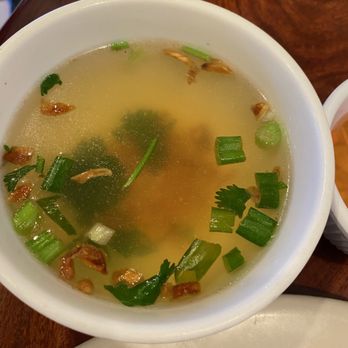 Saigon Cafe - Soup with the grilled pork rice plate. - Vietnamese Near Me - Livermore, California