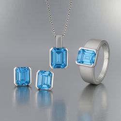 Sterling Silver with Blue Topaz