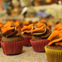 Island Girls Catering - Delicious chocolate cupcakes with chocolate and orange frosting!
