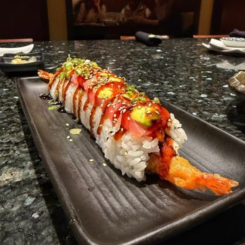 Sakura Asian Bistro - "The Hustler" - tempura shrimp, ahi, avocado, eel sauce - Seafood Near Me - Girdwood, Alaska