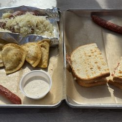 Campau Corner Meat Market and Growler Station - Polish Plate and Hot Ham and Cheese Sandwich