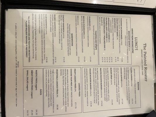 Menu photo 1 The Painted Rooster Edinburgh, EDH