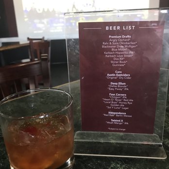 Four Downs Sports Bar - Cocktail Menu & Beer List  You can order food in from other places. - Sports Bars Near Me - College Station, Texas