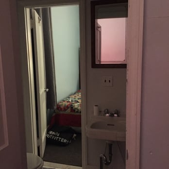 Society Hill Hotel - Bathroom. So gross. The mat was damp and I wouldn't take a shower in there even if I were a bubble boy. - Hotels Near Me - Philadelphia, Pennsylvania
