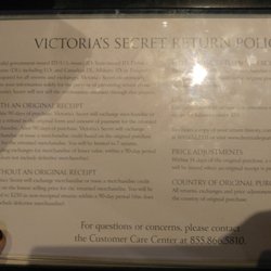 Victoria's Secret - Debated posted exchange policy from the Macia(mac-EE-a) manager at Victoria's secret