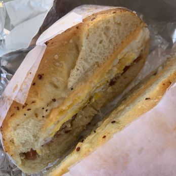Curley's Bagels - BEC on Aleppo pepper bagel - Bagels Near Me - Sunnyside, New York Curley's Bagels - BEC on Aleppo pepper bagel - Bagels Near Me - Sunnyside, New York