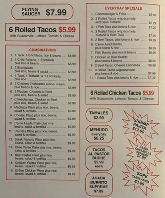 Menu photo 6 El Asadero Taco Shop Merced, CA