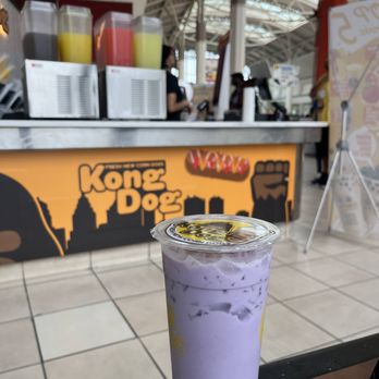 Kong Dog - a purple drink in a plastic cup - Hot Dogs Near Me - Providence, Rhode Island
