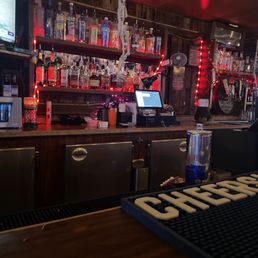 Bar back fully stocked Bar back fully stocked