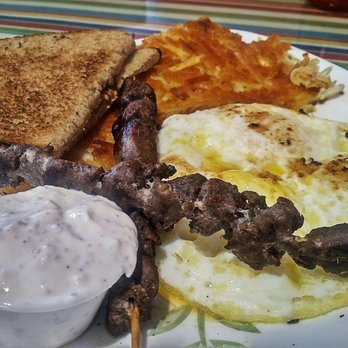 Kate's Greek & American - Souvlaki and eggs with rye. - Delis Near Me - Everett, Washington Kate's Greek & American - Souvlaki and eggs with rye. - Delis Near Me - Everett, Washington