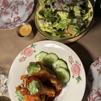 Sla Thai Restaurant - House salad and chili wings - Thai Near Me - Montclair, New Jersey Sla Thai Restaurant - House salad and chili wings - Thai Near Me - Montclair, New Jersey
