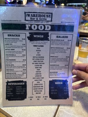 Menu photo 1 The Warehouse Bar & Grille Savannah, GA Menu photo 1 The Warehouse Bar & Grille Savannah, GA