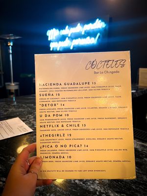 Menu photo 1 Bar La Ch.ngada Winston Salem, NC Menu photo 1 Bar La Ch.ngada Winston Salem, NC
