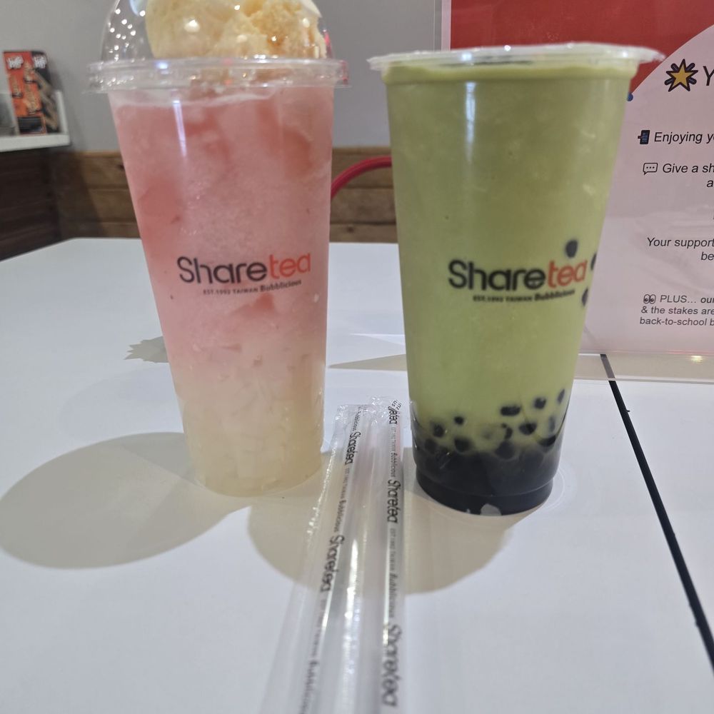 Sharetea - Ice blended Strawberry with Leechy Jelly and Ice Matcha Blended - Coffee & Tea Near Me - San Diego, California Sharetea - Ice blended Strawberry with Leechy Jelly and Ice Matcha Blended - Coffee & Tea Near Me - San Diego, California