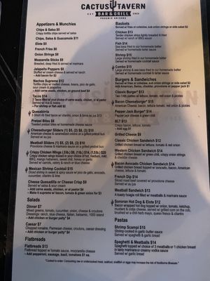 Menu photo 3 Cactus Tavern Phoenix, AZ