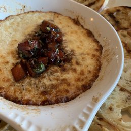 Baked Goat Cheese. So damn good! I didn't know goat cheese could be this tasty.