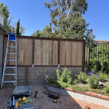Lobato Landscaping - Completed fence pressure treated and cedar. - Landscaping Near Me Lobato Landscaping - Completed fence pressure treated and cedar. - Landscaping Near Me
