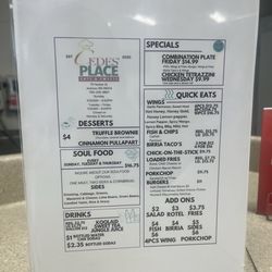 Cedes’ Place Eats & Sweets - Menu