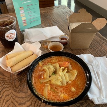 Sticky Rice - Richardson - Pineapple curry w/chicken and crab cream cheese rolls - Thai Near Me - Richardson, Texas Sticky Rice - Richardson - Pineapple curry w/chicken and crab cream cheese rolls - Thai Near Me - Richardson, Texas